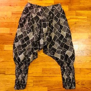 MC Hammer Patchwork patterned harem pants w/pocket